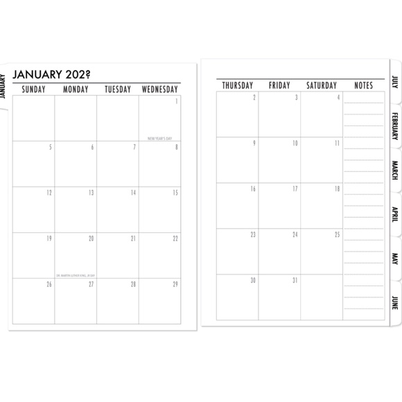 2026 Tabbed Insert Calendar FIT Louis Vuitton Agenda: PM, MM, GM all Sz Avail - Picture 3 of 14